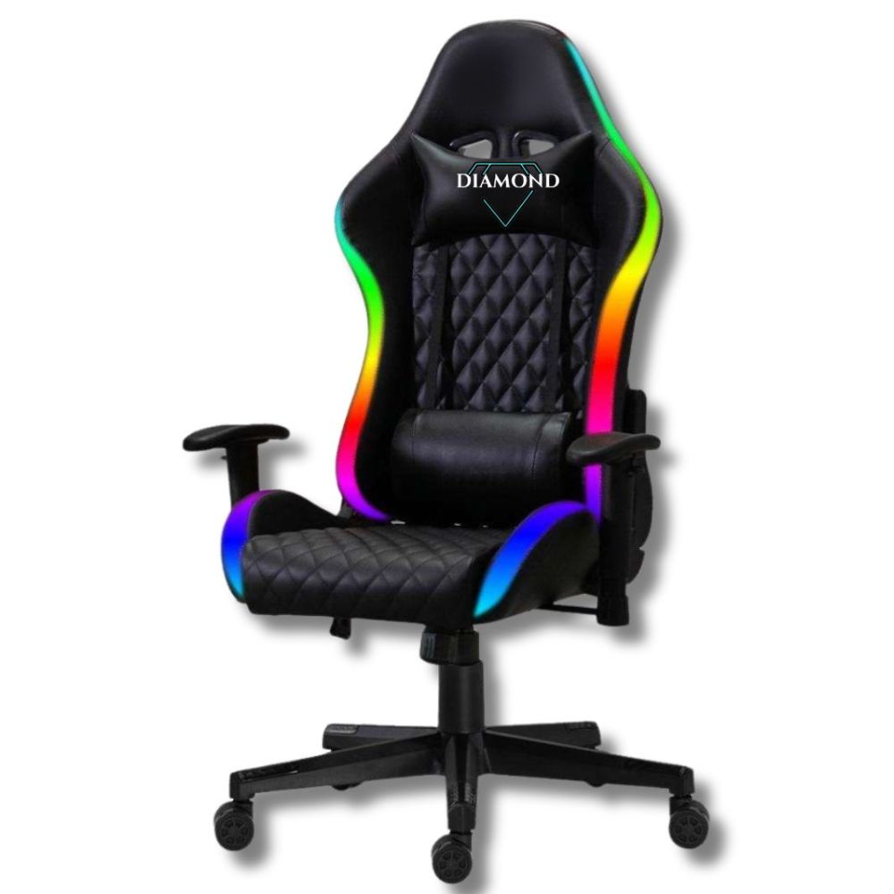 Cadeira Gamer DIAMOND com RGB Reclinável e Braço Ajustável