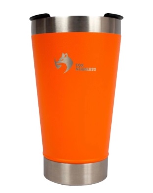 Copo Térmico FOX STAINLESS com Tampa 473ml Laranja